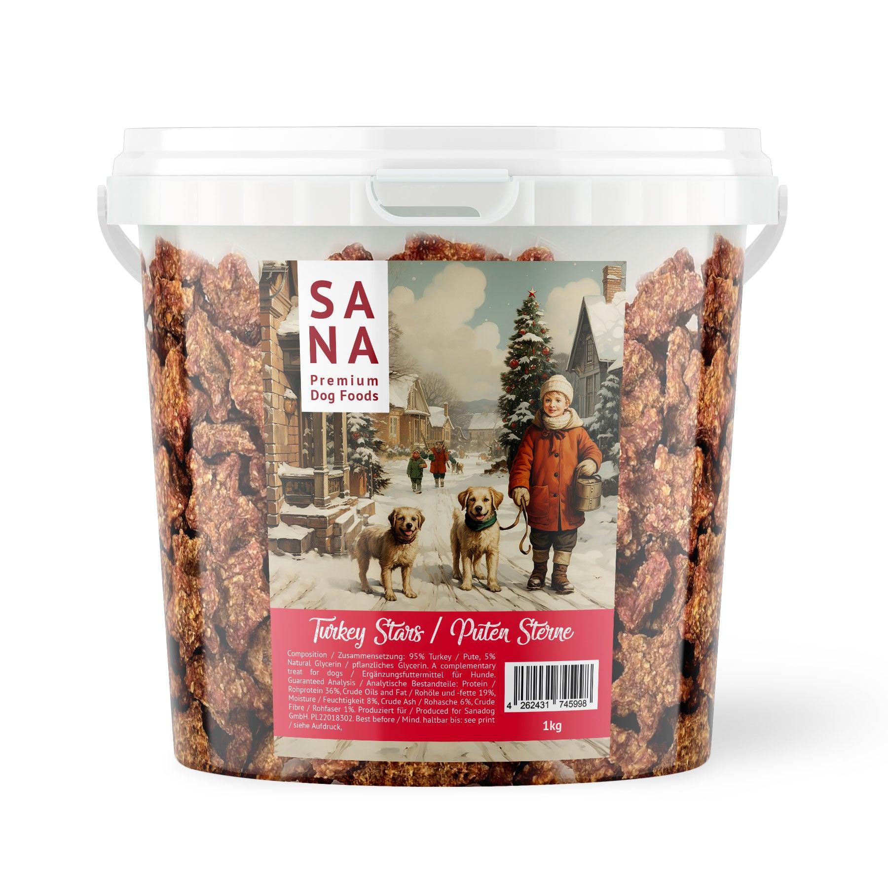 sana-eimer-sterne-putejpg Ziemassvētku kārums suņiem (tītara gaļas zvaigznītes) - Image 1